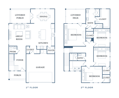 Floor plan for 4 beds, 2.5 baths, 2365 sqft